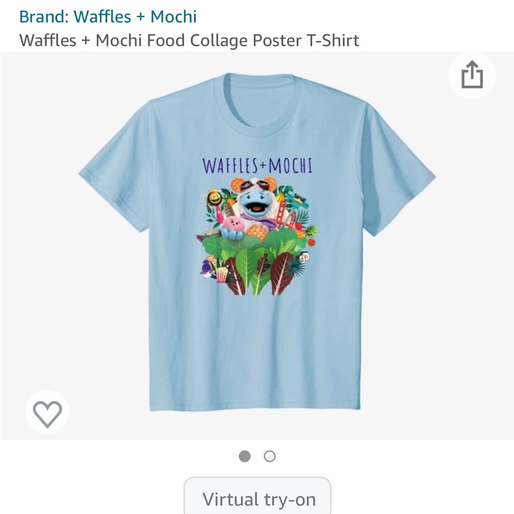Waffles & Mochi t-shirt in pale blue NWT